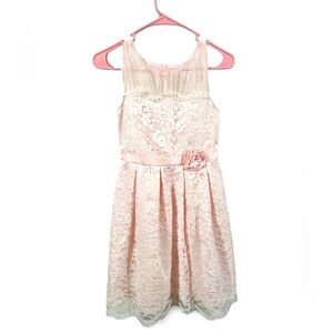 Elegant Pink Lace Kids Dress Easter Sunday best Formal Dance Wedding Ballgown